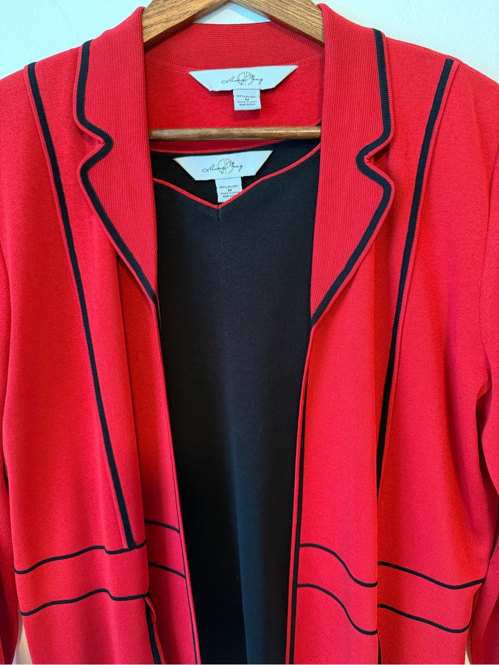 Ming Wang Open-Front Blazer with Shoulder Pads and Tank Top - Picture 15 of 15